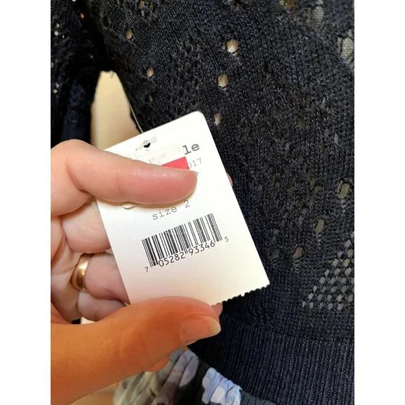 Free People RARE NWT Blue Ethic Rose Crochet Knit Tiered Floral Maxi Dress Bohem - Picture 10 of 13